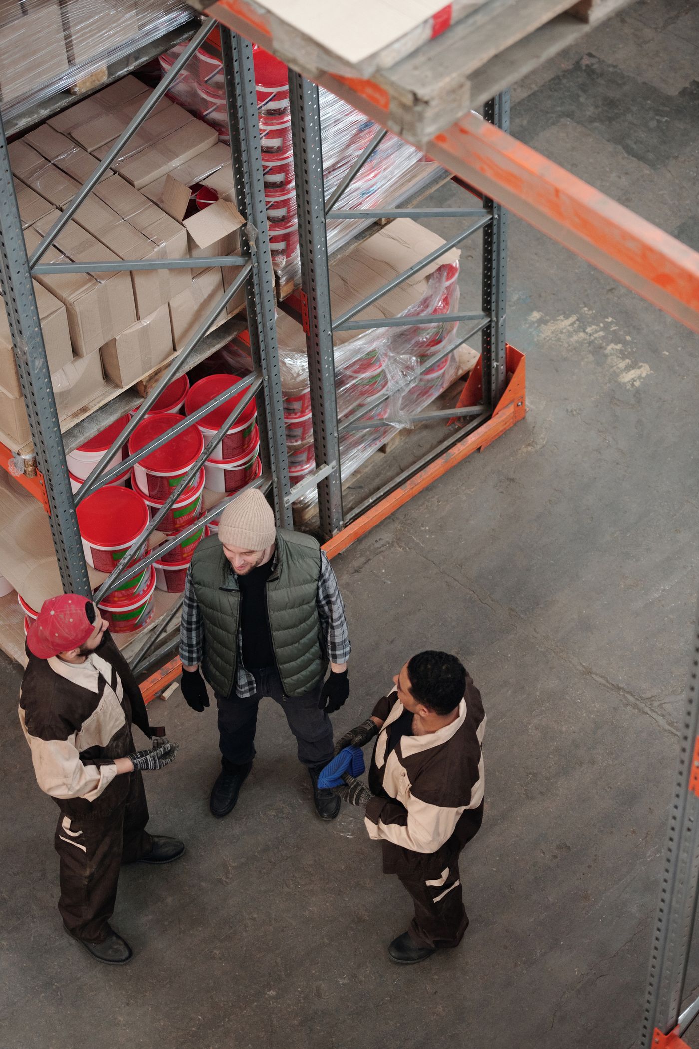 A team reviewing plans together on site